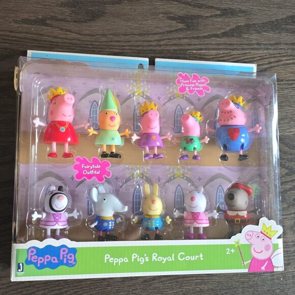 NEW/IN BOX Peppa Pig Royal Court 10 Figurine Toy Kid Set Gift Peppa, Daddy etc - Picture 1 of 3